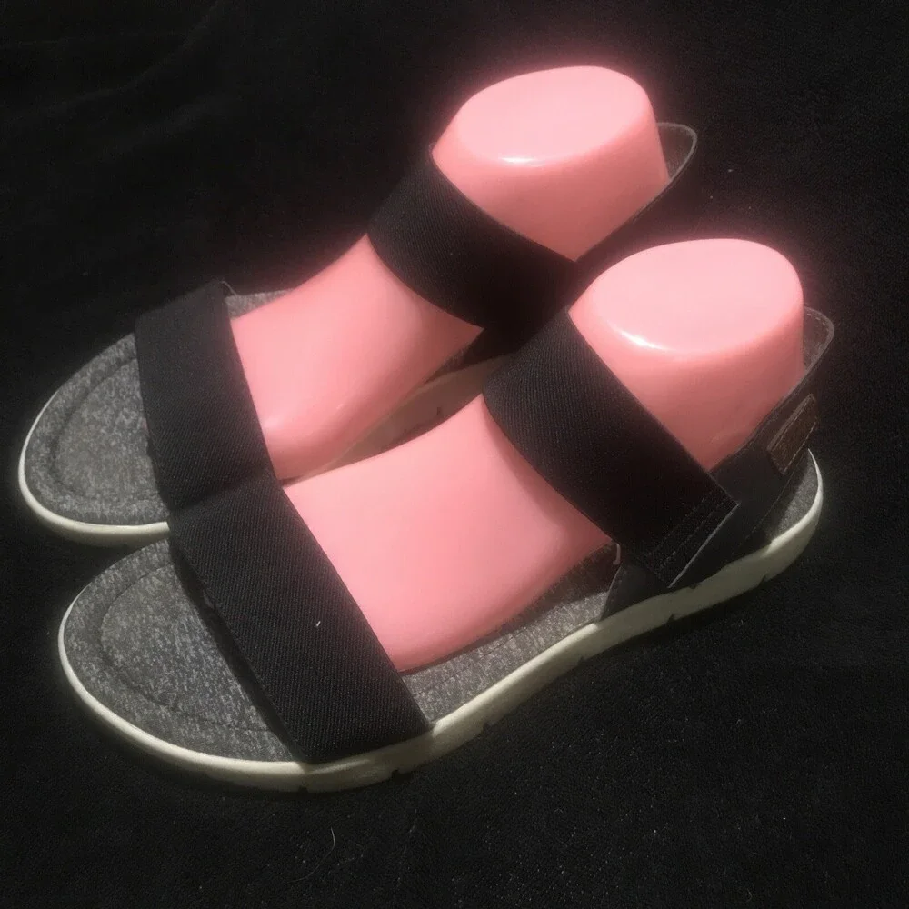 Blowfish Malibu Black Sandals Strappy Womens Size 10M Black W/White Soles